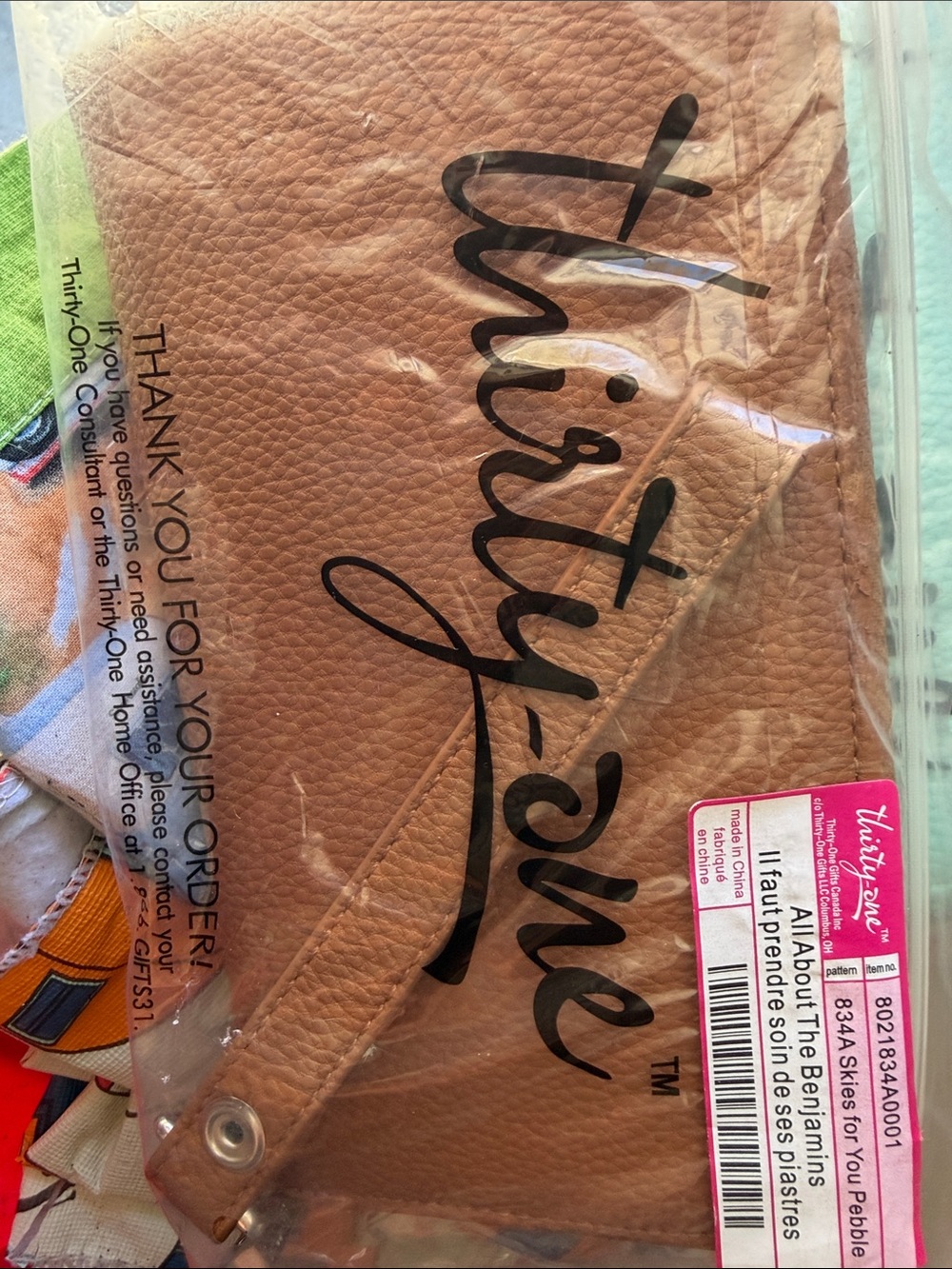 thirty-one Pebble Brown Wristlet Clutch